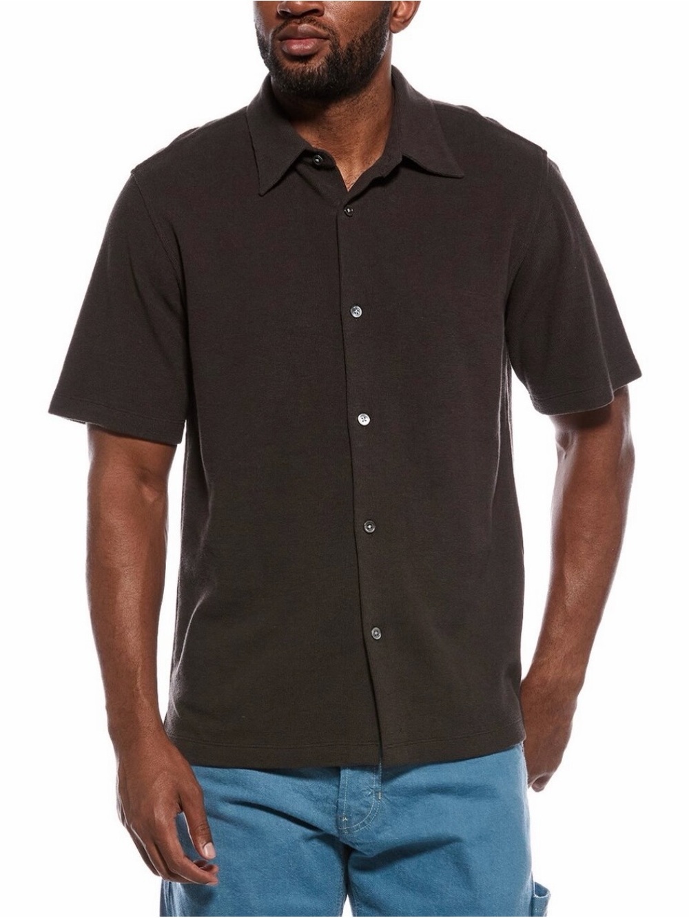Theory Noll Surf Terry Polo Shirt Men's Brown Size Large